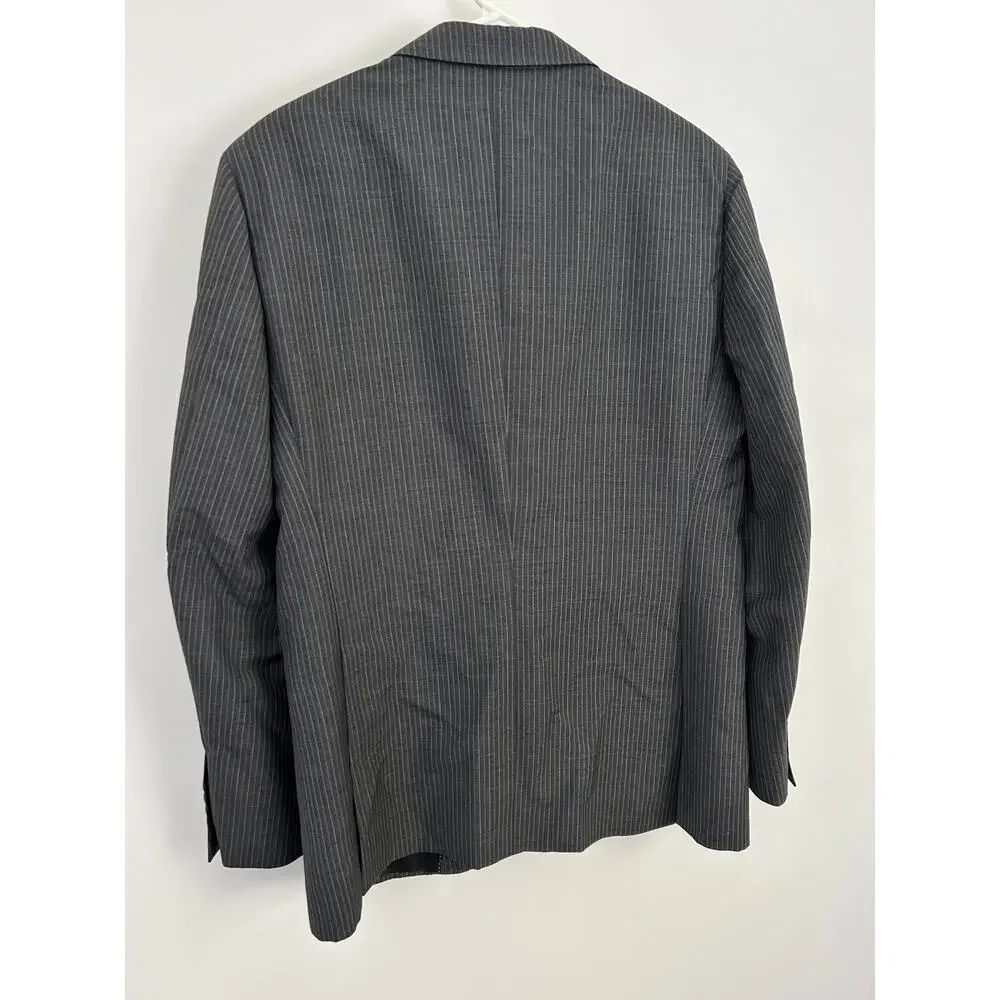 Ermenegildo Zegna Gray Pin Stripe Suit Jacket Blazer 48R - Italian Made